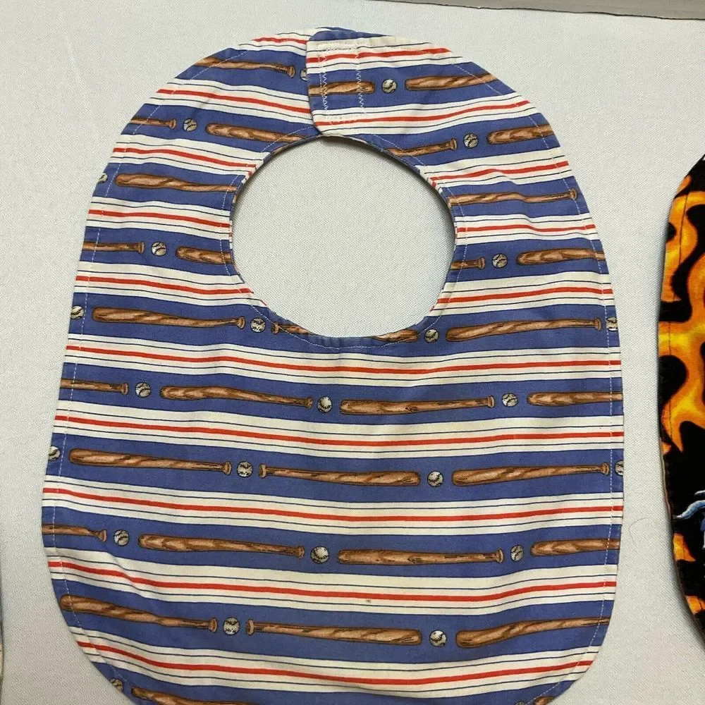 Baby Bibs‎ 3 Handmade Drool Bibs Puppy Baseball Dragon Designs